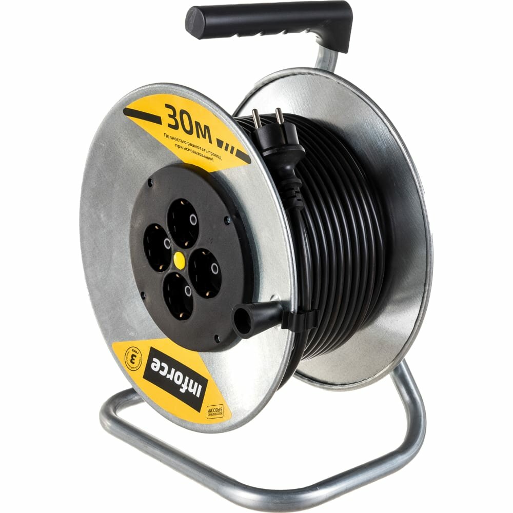 фото Силовой удлинитель на катушке Inforce к4-е-30 40130