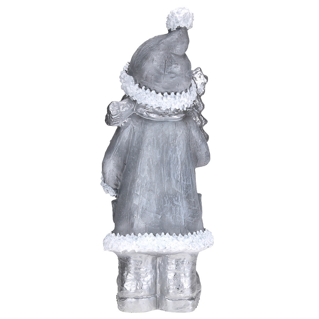 Скульптура-фигура для сада из полистоуна "Снеговик с елочкой" 30х62см (Россия) - фотография № 3