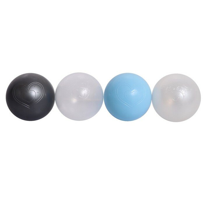 Набор шаров 100 штук, цвета: светло-голубой, серебро, белый перламутр, прозрачный, диаметр шара — 7,5 см - фотография № 5