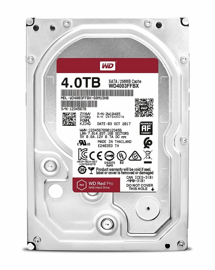 Жесткий диск WD SATA-III 4Tb WD4003FFBX NAS Red Pro (7200rpm) 256Mb 3.5"