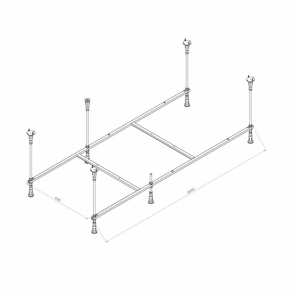 Каркас для ванны 170х75 AM.PM Func W84A-170-075W-R универсальный, цельносварной, с монтажным набором, Германия - фотография № 2