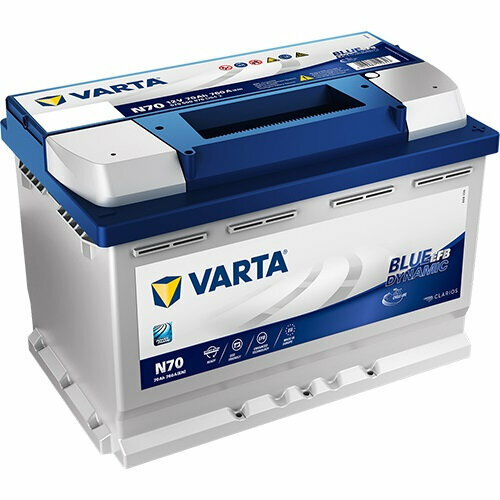 Аккумулятор VARTA Blue dynamic EFB N70 570 500 076, 278x175x190, обратная полярность, 70 Ач