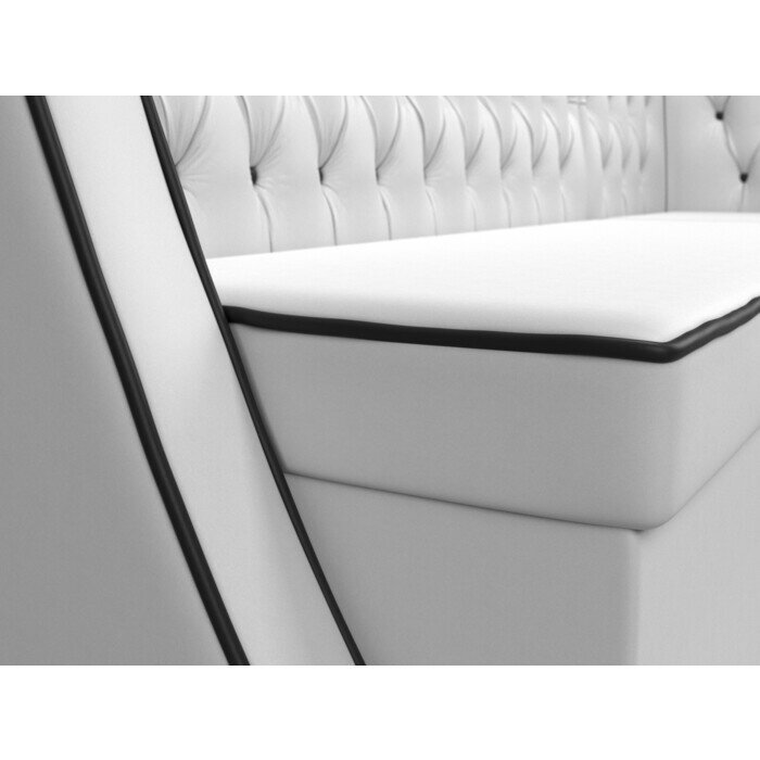Кухонный угловой диван АртМебель Лофт экокожа белый правый угол - фотография № 3