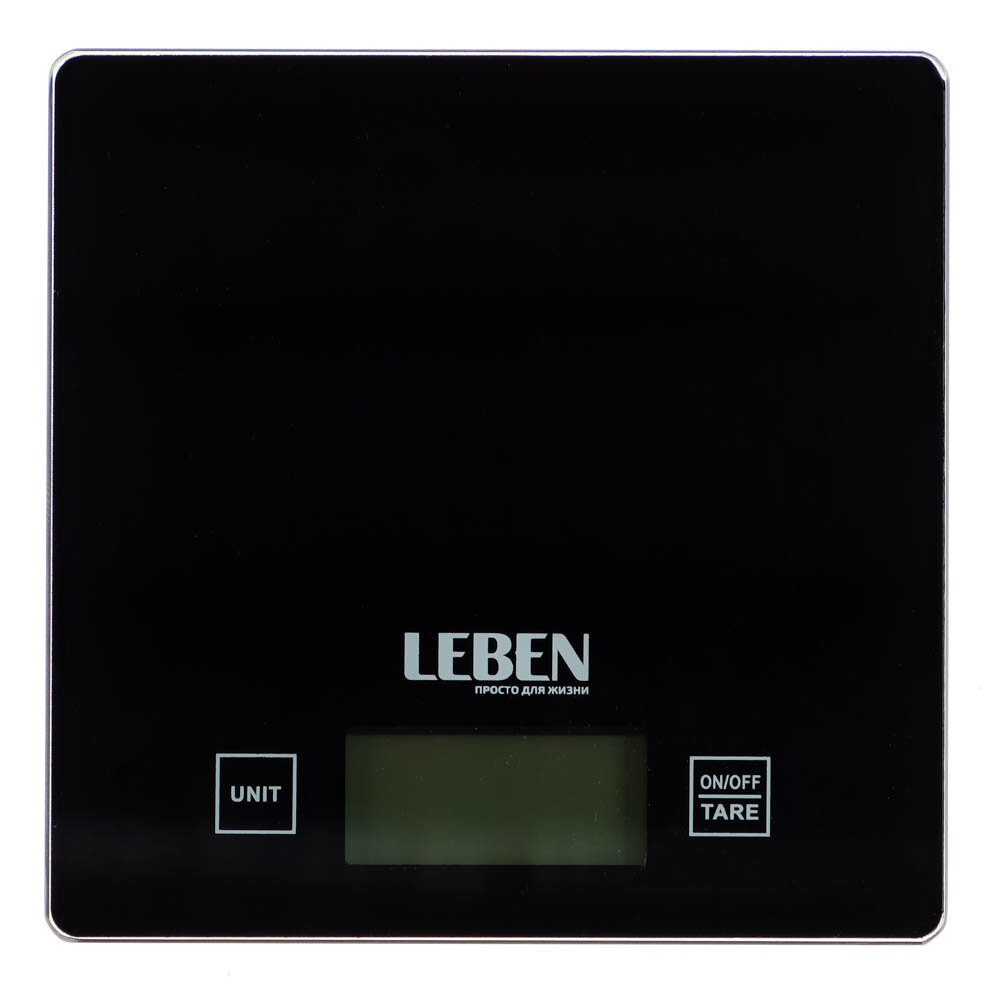 LEBEN Весы кухонные электронные, стекл. платформа, макс. нагр. 5кг (точн. измер. 1гр), 2 штуки