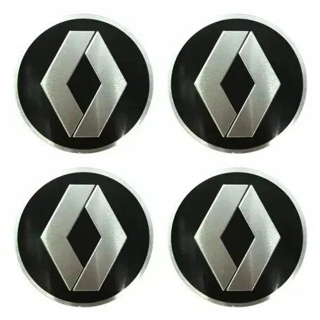Наклейки на колесные диски Renault (Рено) / D 60 mm (черные)