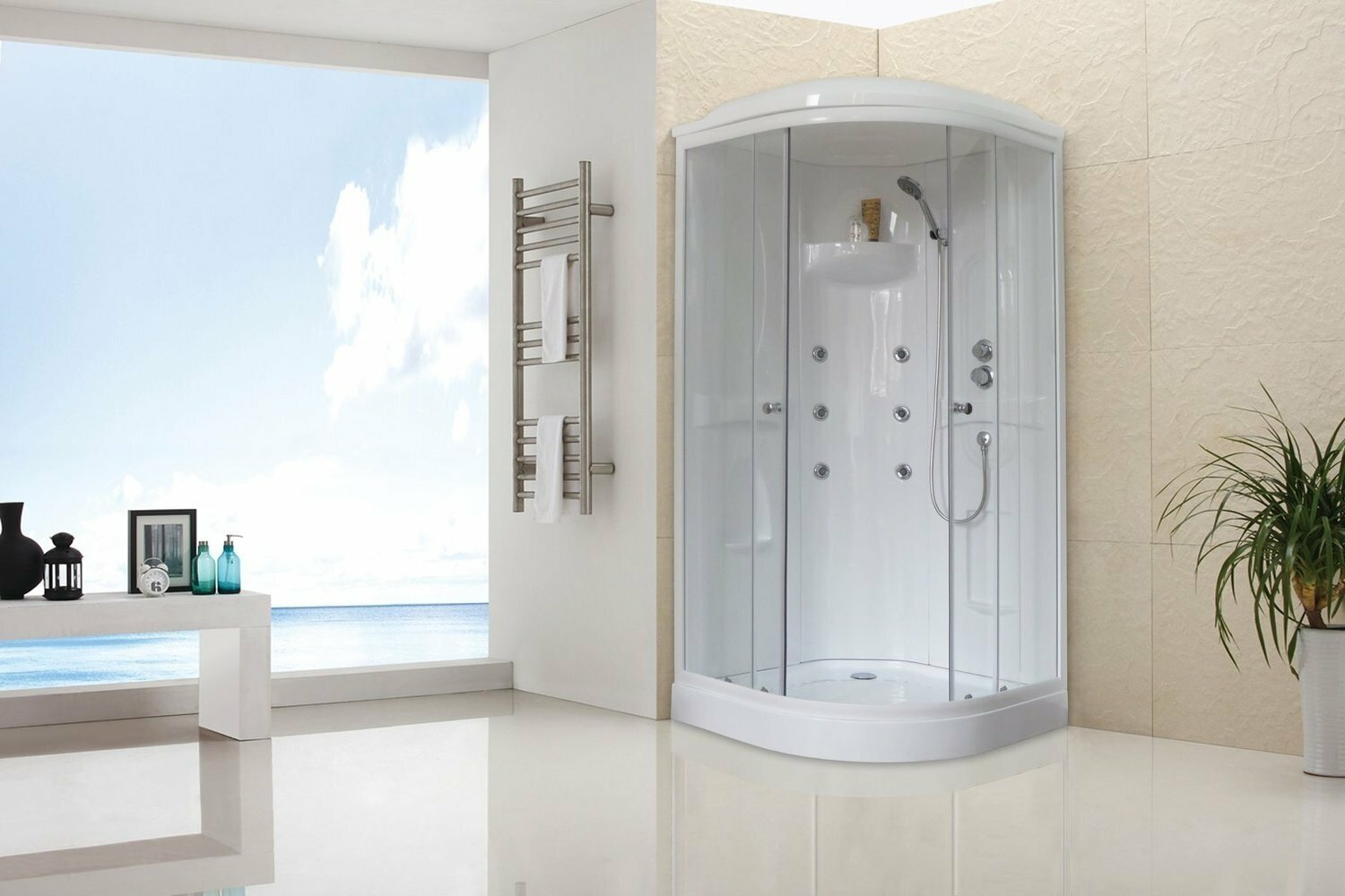 Душевая кабина Royal Bath RB90HK2-T 90x90 профиль белый/стекло прозрачное