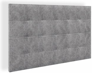 Изголовье для кровати стежка квадраты мягкое 80x100 велюр серый