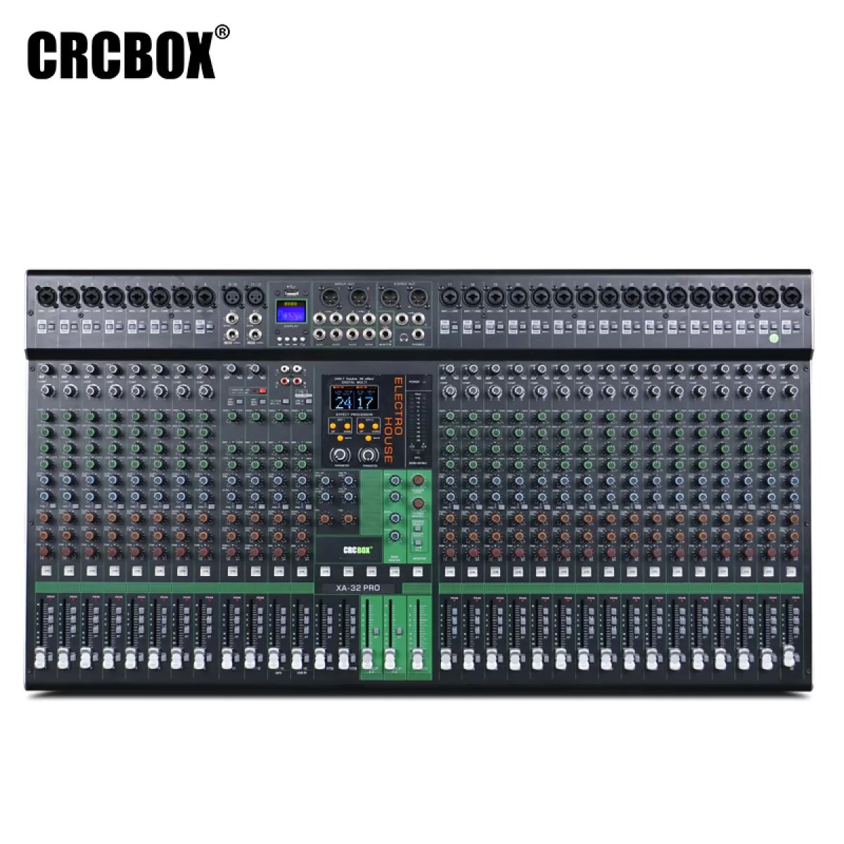 CRCBOX XA-32PRO/Аналоговый микшер24 микр. входов8 стерео входов4 группы4 шины2 FX Bluetooth