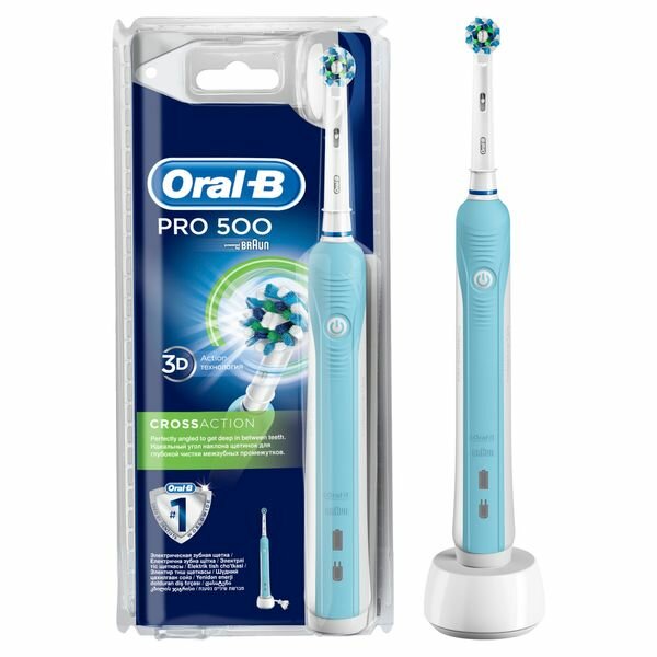 Щетка зубная электрическая Pro500 CrossAction 3756 с зарядным устройством 3757 Oral-B/Орал-би