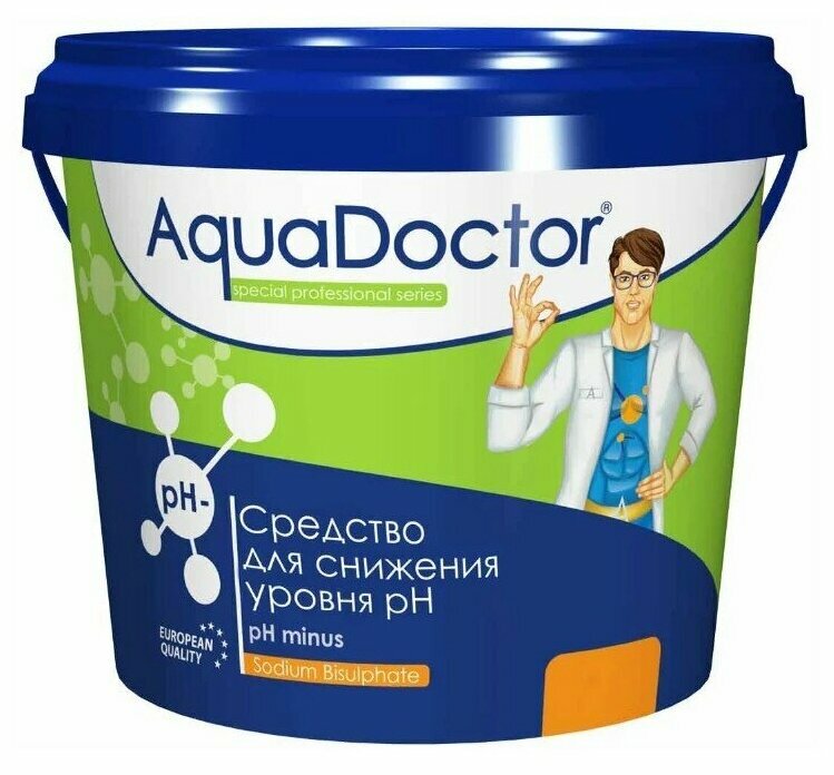 Гранулы AquaDoctor PH Минус, 1кг ведро