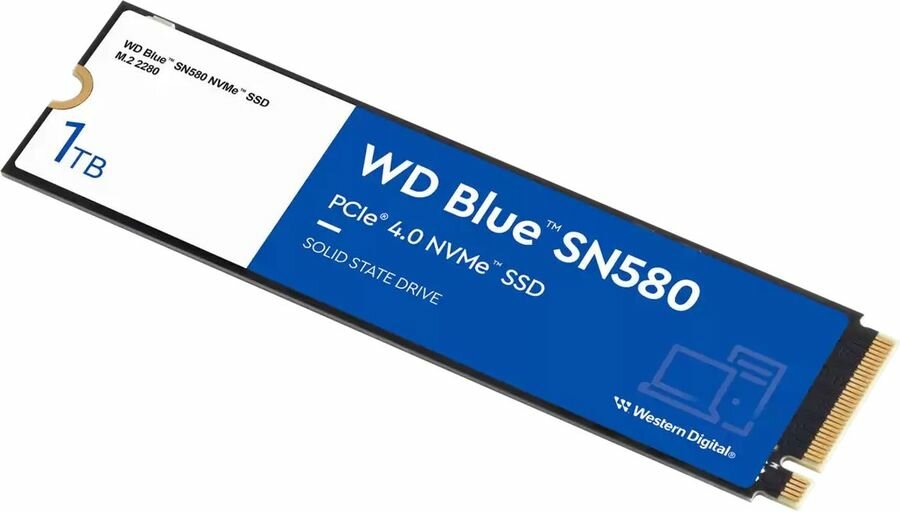 SSD накопитель WD Blue SN580 WDS100T3B0E 1ТБ, M.2 2280, PCIe 4.0 x4, NVMe, M.2