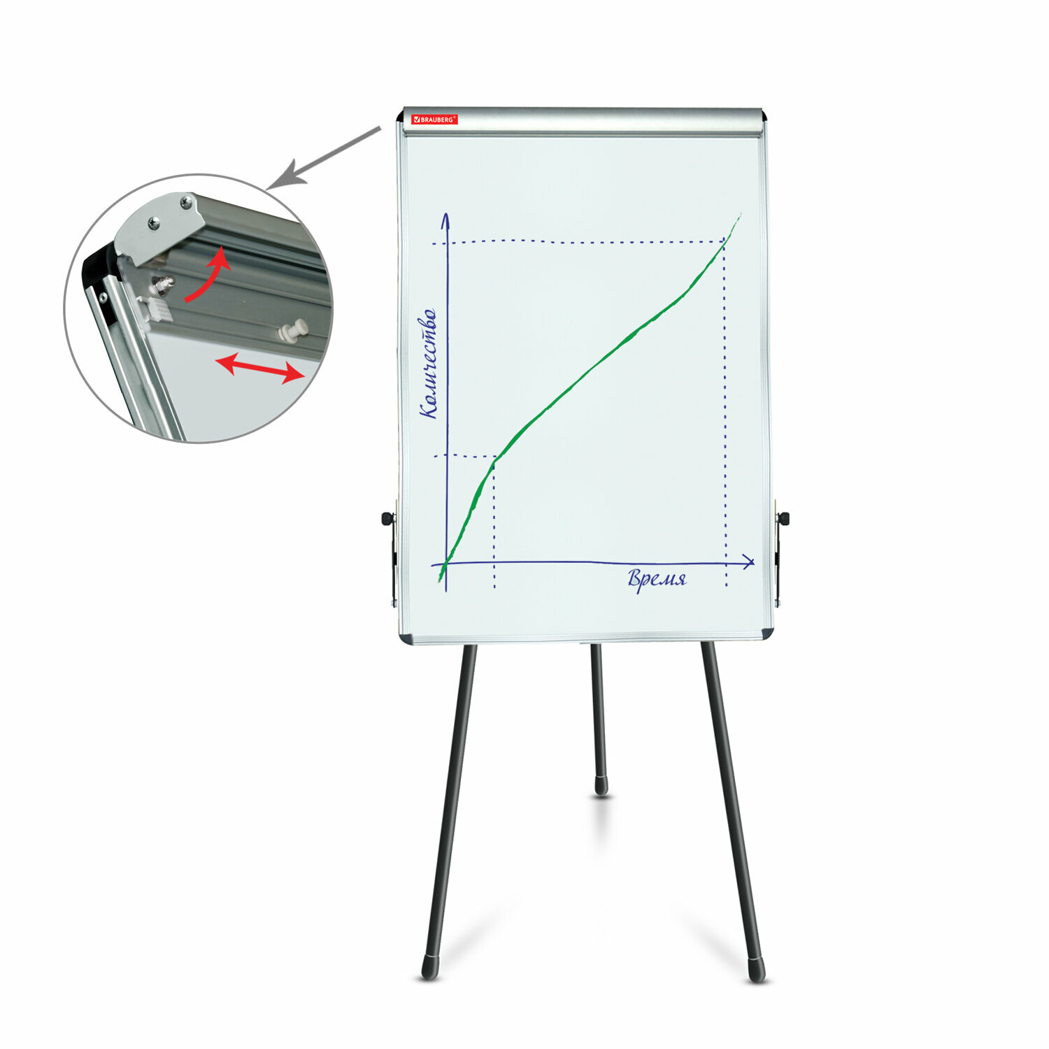 флипчарт Brauberg, тренога, зажимы, 700х1000 мм, гарантия 10 лет - фото №2