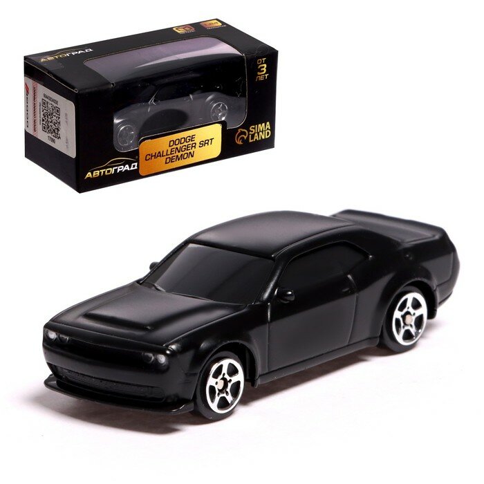 Автоград Машина металлическая DODGE CHALLENGER SRT DEMON, 1:64, цвет чёрный