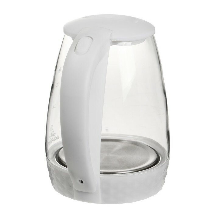 Чайник электрический "Добрыня" DO-1252W, стекло, 1.8 л, 1800 Вт, белый - фотография № 5