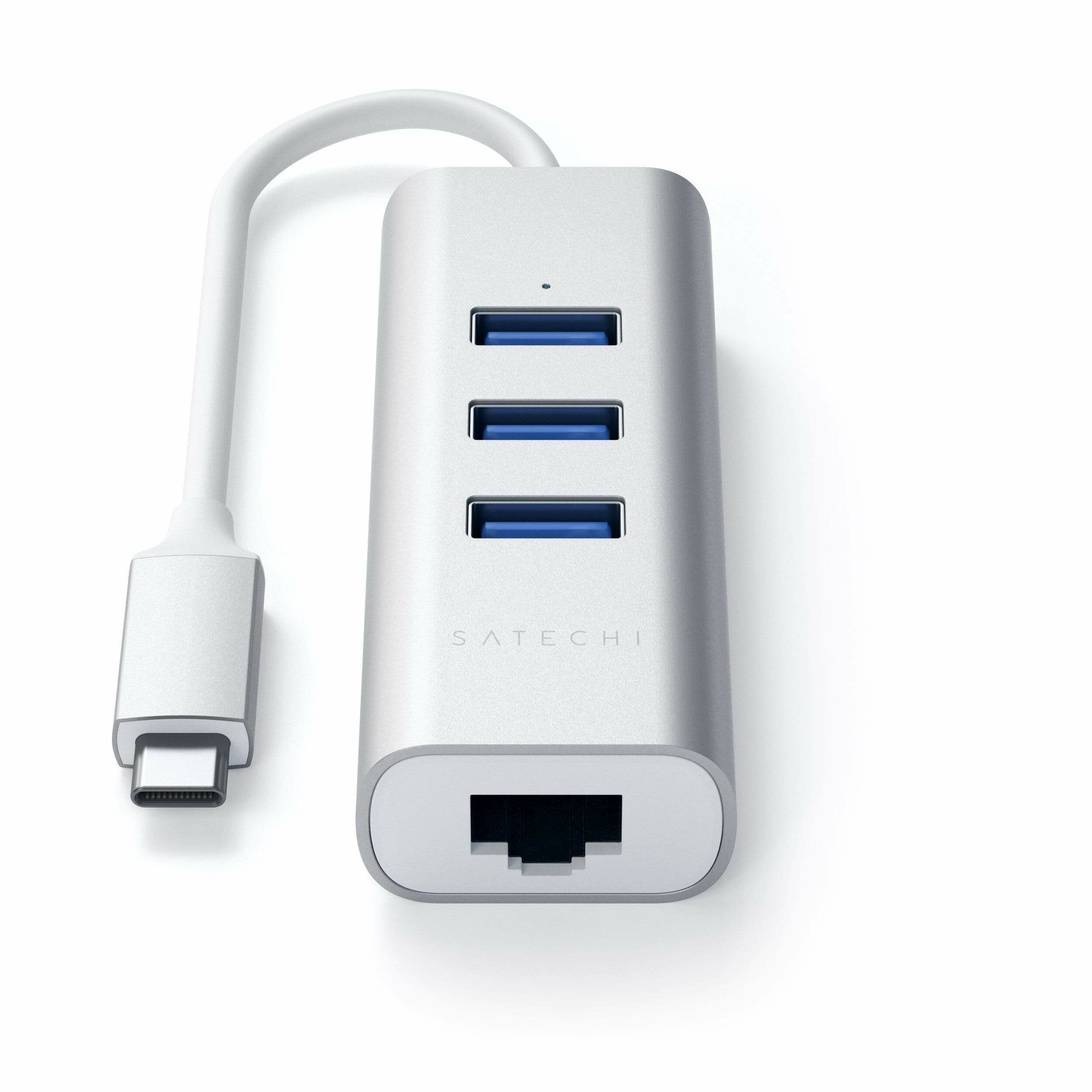 USB-концентратор Satechi Type-C 2-in-1 Aluminum Hub and Ethernet Port (ST-TC2N1USB31A) разъемов: 3