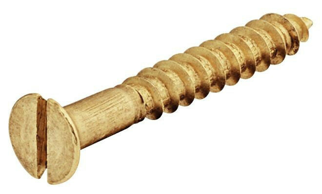 фото Шурупы латунные, потайная голова, прямой шлиц, DIN97, D1.6*10мм, 50шт