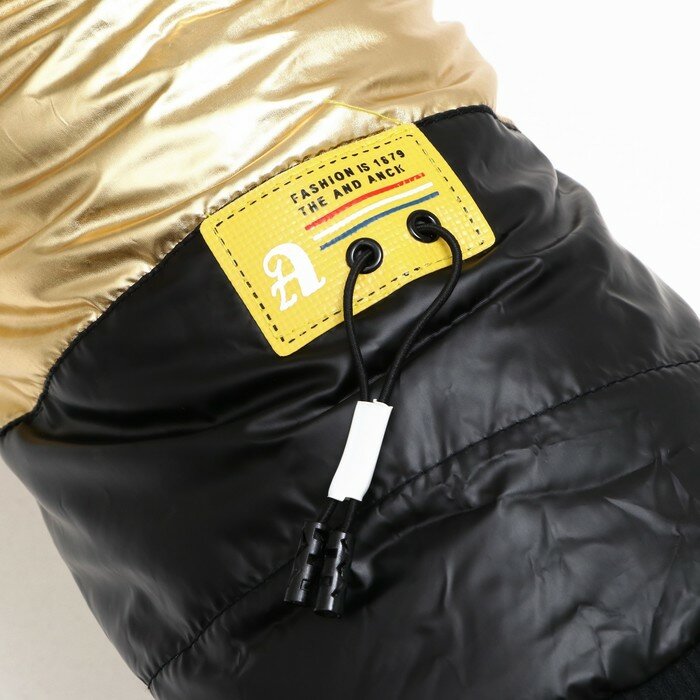 Куртка для собак "Космонавт", размер 14, чёрно-золотая (ДС 38, ОШ 32, ОГ 46 см) - фотография № 8