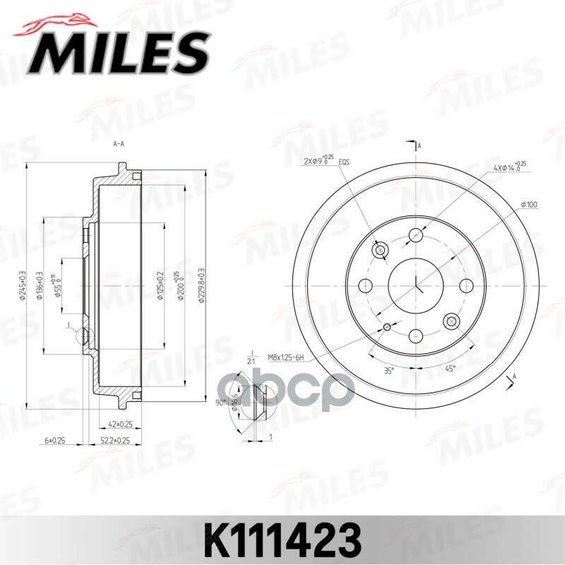 Барабан Тормозной Mazda 323 98-04 Miles арт. k111423