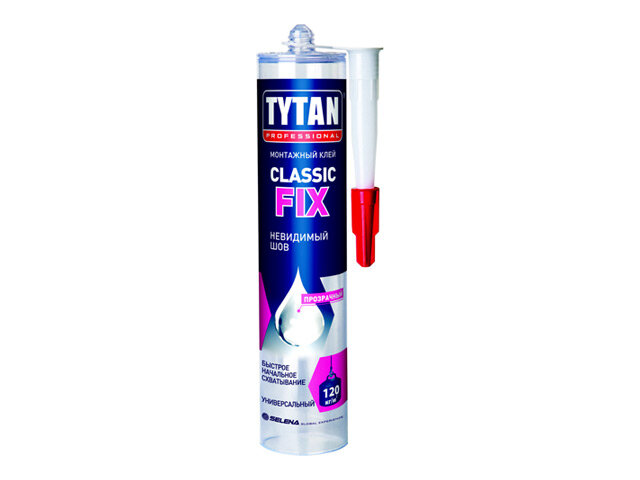 Клей монтажный tytan professional classic fix 310мл прозрачный арт.62949