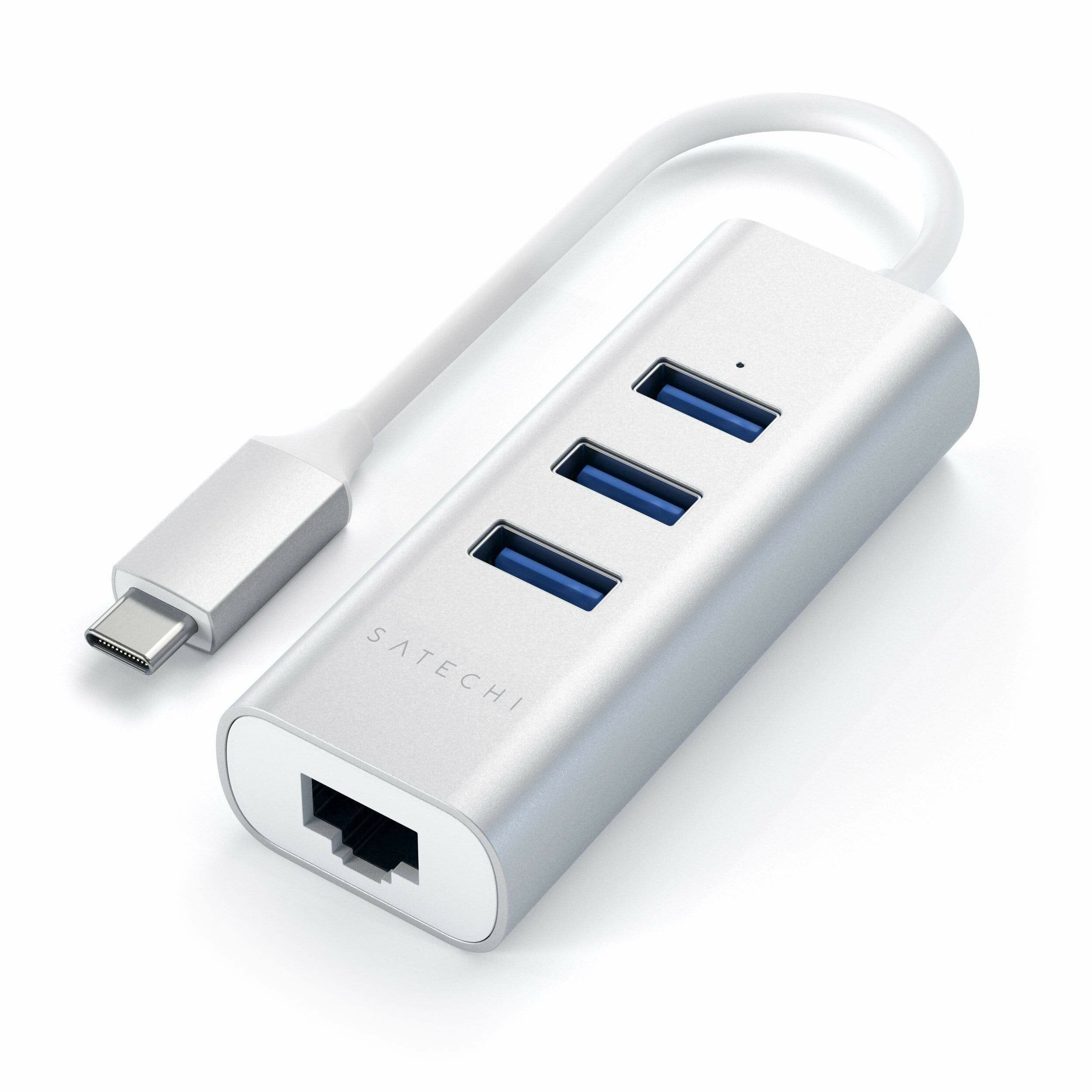 USB-концентратор Satechi Type-C 2-in-1 Aluminum Hub and Ethernet Port (ST-TC2N1USB31A) разъемов: 3