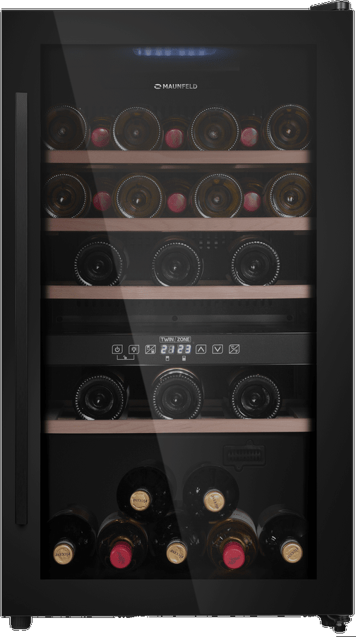 Винный шкаф/ 49 бутылок, от 5 ° C до 22 ° C, черный - фотография № 3