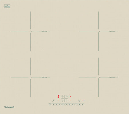 Индукционная варочная панель WEISSGAUFF HI 640 GSC, бежевый