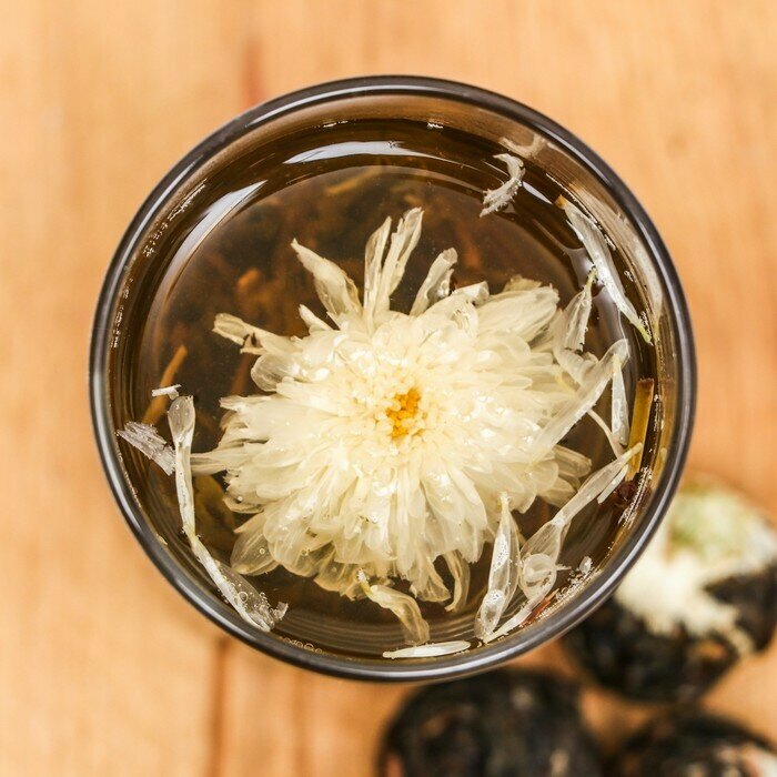 Джекичай Китайский связанный зеленый чай, 50 г, хризантема - фотография № 6