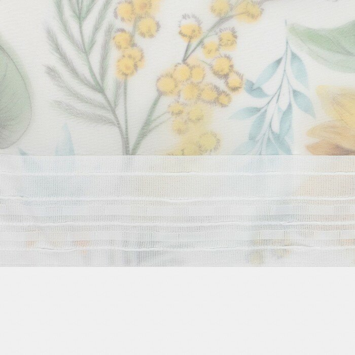 Тюль с подхватом и ламбрекеном "Солнечные цветы" 250х200см, 100% п/э, вуаль - фотография № 7