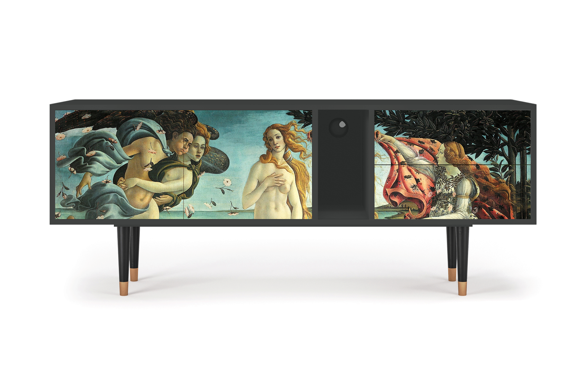 ТВ-Тумба - STORYZ - T1 The Birth of Venus by Botticelli, 170 x 69 x 48 см, Антрацит - фотография № 2