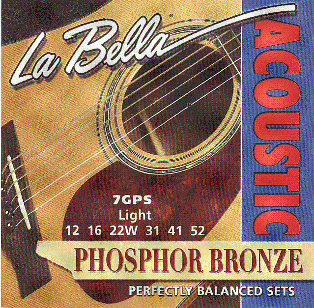 Струны для акустической гитары металлические La Bella 7GPT Ex. Light 10-50 бронза