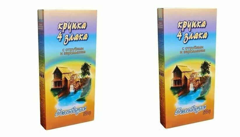 Беловодье Крупа "4 злака", с отрубями и зародышами пшеницы, 500 г, 2 шт - фотография № 1