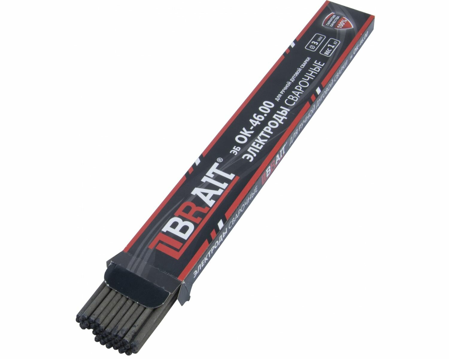 фото Электроды BRAIT ЭБ ОК-46.00 рутил-целлюлозное покрытие, для ММА сварки (3мм*350мм, упак. 2,5 кг)