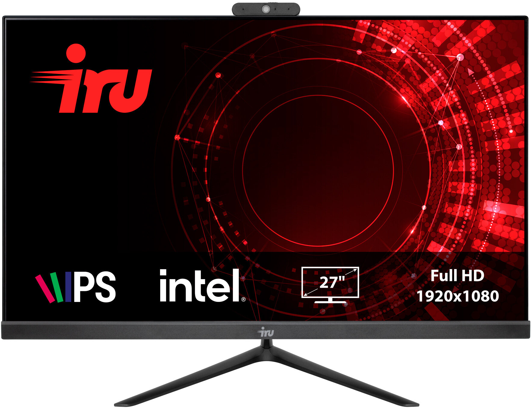 IRU Моноблок IRU Office 27IH5PA 27" Full HD i5 11400 (2.6) 16Gb SSD1Tb UHDG 730 CR Free DOS GbitEth WiFi BT 120W Cam черный 1920x1080 1866103