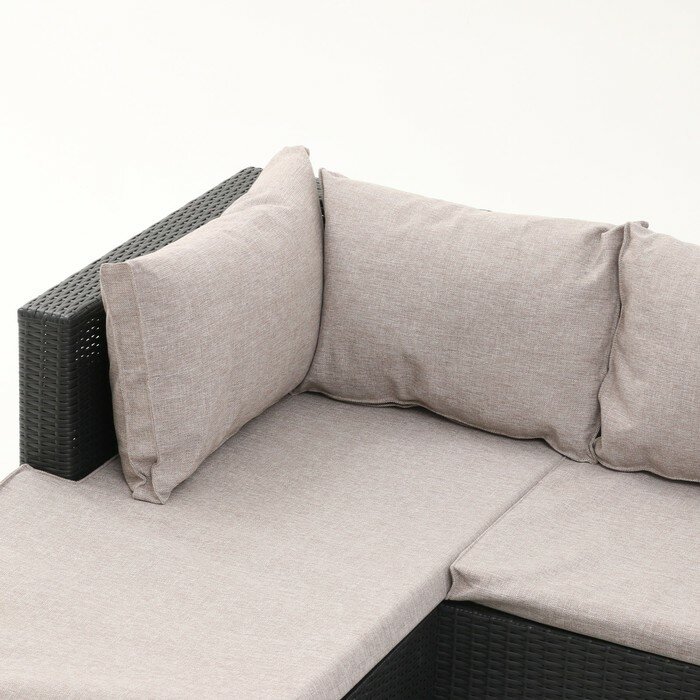 Комплект мебели "Флорант": угловой диван, пуф-стол, цвет мокко - фотография № 3