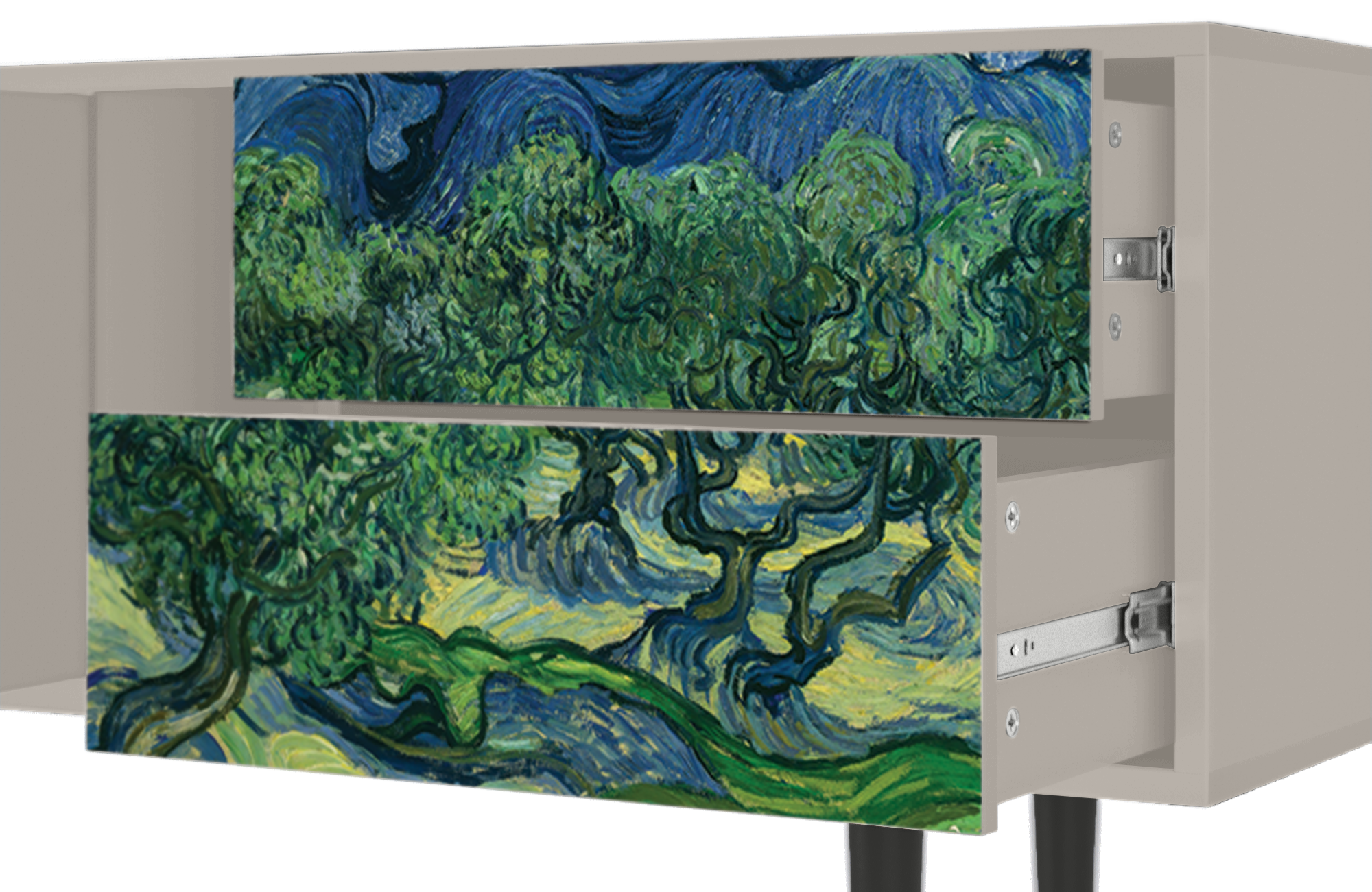 ТВ-Тумба - STORYZ - T1 The Oil Trees by Van Gogh, 170 x 69 x 48 см, Сатин - фотография № 5