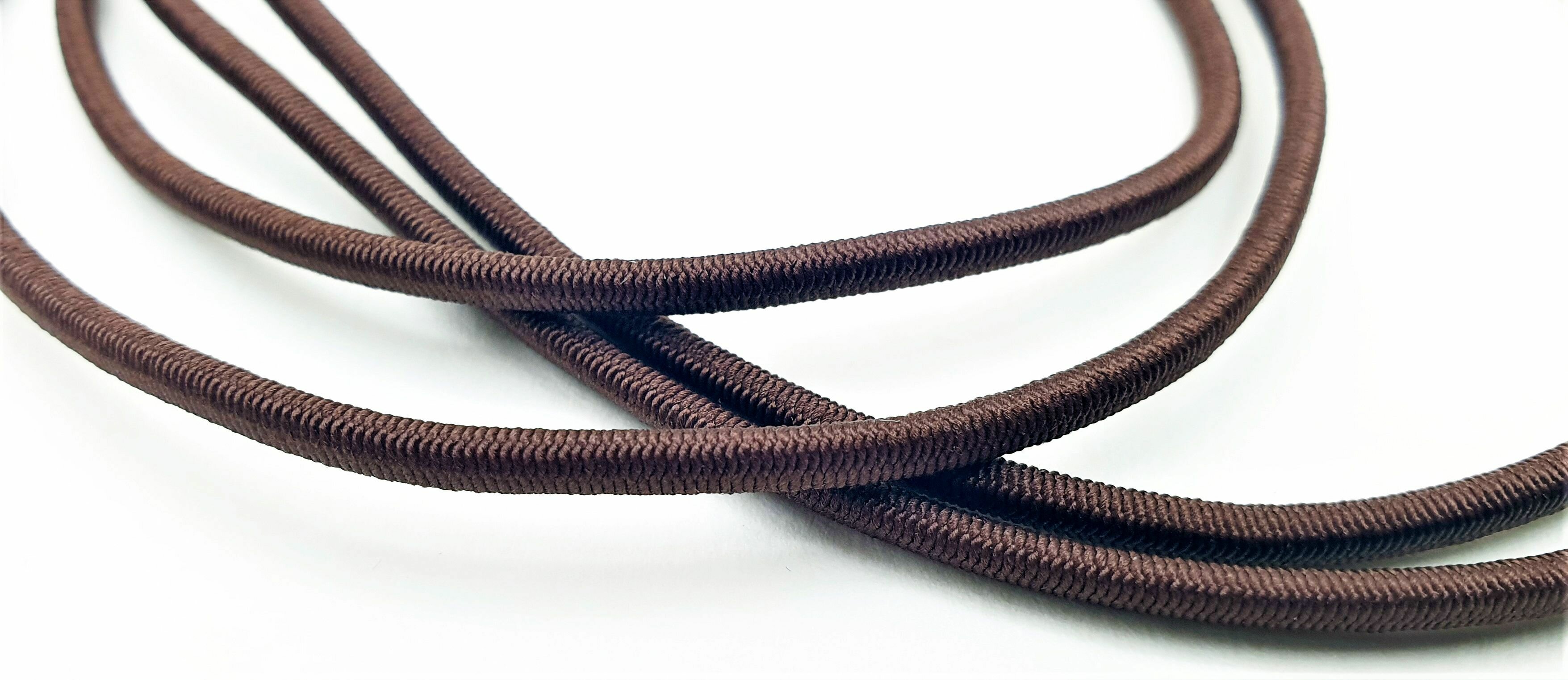 Шнурки для обуви OVSKIBA, коричневые, круглые, тонкие, эластичные, 60 см, 2,5 мм - фотография № 6
