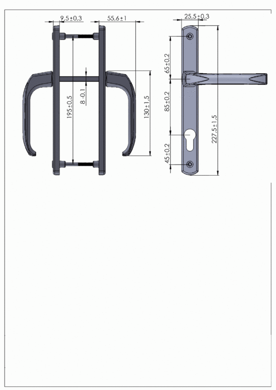 Гарнитур нажимной Elementis DENIZ подпружиненный 25/85 Коричневый RAL8019 - фотография № 2