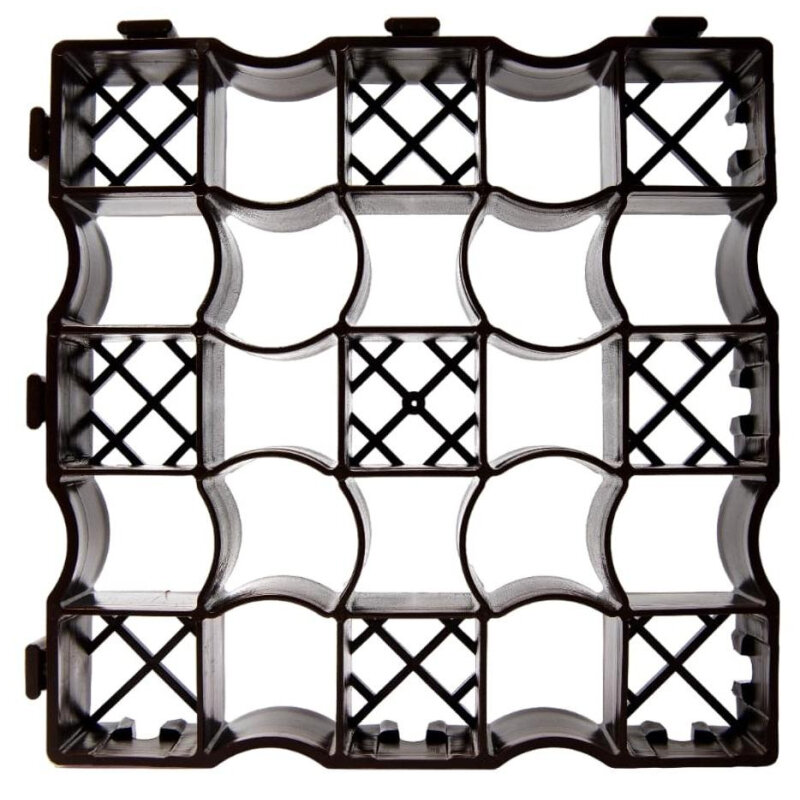 Решетка газонная Color-X С50 усиленная черная 1 кв/м (9 шт/уп) - фотография № 1