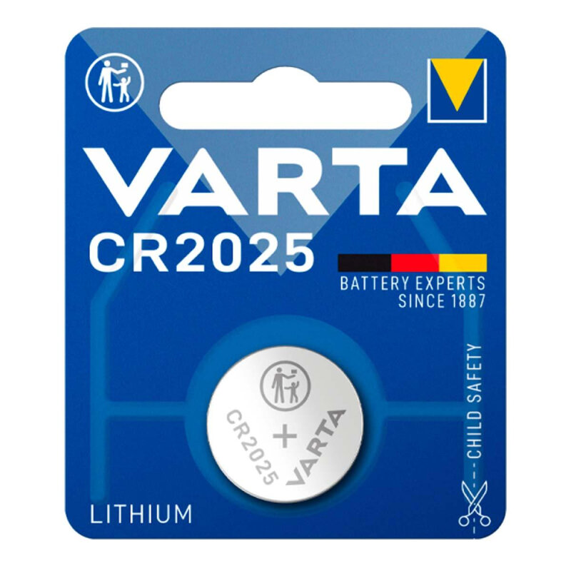 Батарейка Varta ELECTRONICS CR2025 1шт Lithium 3V (6025) (1/10/100), 2 штуки