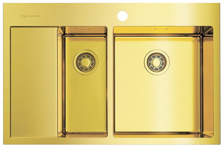 Кухонная мойка Omoikiri Akisame 78-2-LG-R светлое золото (4973088)