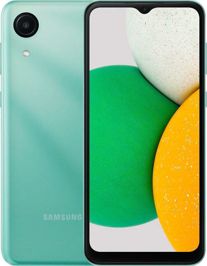 Смартфон Samsung SM-A032F Galaxy A03 Core 32Gb 2Gb зеленый моноблок 3G 4G 6.5" 720x1600 Android 11 Go edition 8Mpix 802.11 b/g/n GPS GSM900/1800