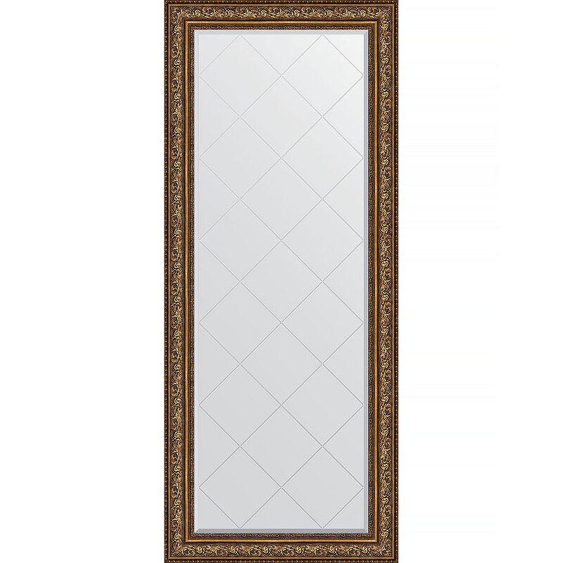 Зеркало Evoform Exclusive-G Floor 205х85 BY 6337 с гравировкой в багетной раме - Виньетка состаренная бронза 109 мм - фотография № 1
