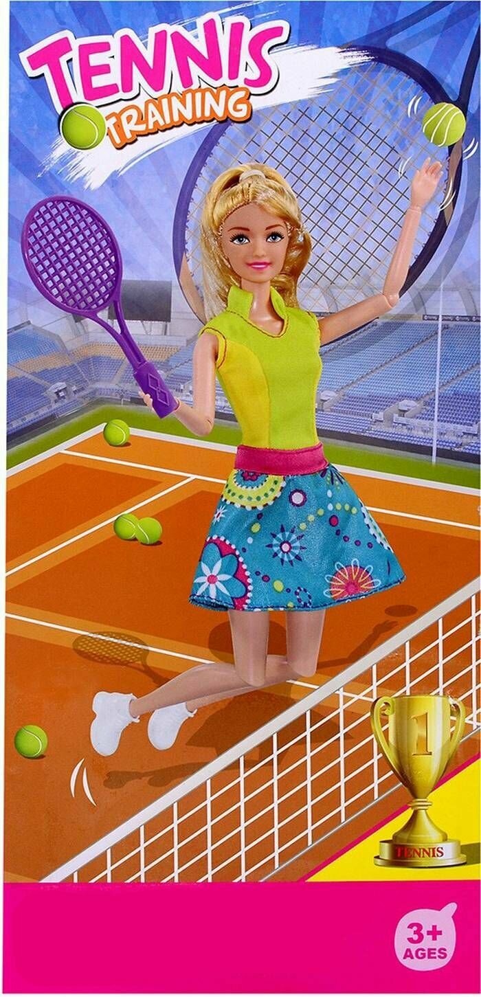 Кукла - Теннисистка в юбке с аксессуарами 29см 1 шт.