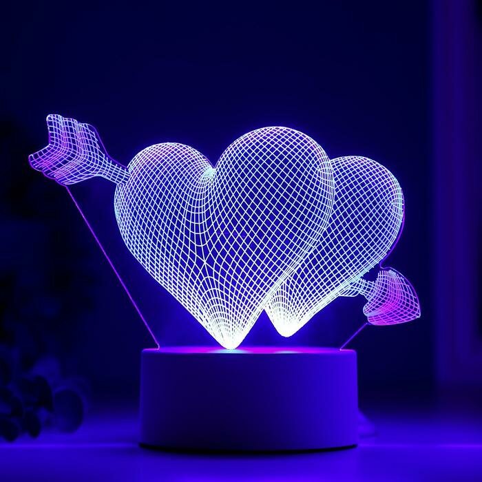 RISALUX Светильник "Сердца" LED RGB от сети 9,5х18х15 см - фотография № 4