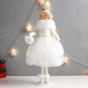 Кукла интерьерная Принцесса в пышном белом платье с сердечком 20х20х50 см - изображение
