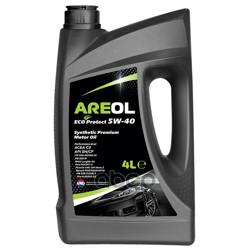 AREOL Areol Eco Protect 5W40 (4L)_Масло Моторн.! Синтacea C3,Api Sn/Cf,Vw 505.00/505.01,Mb 229.51/229.31