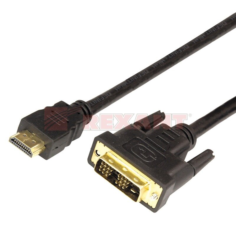 Кабель HDMI-DVI Rexant 17-6303 Gold (1 штука) 1.5m