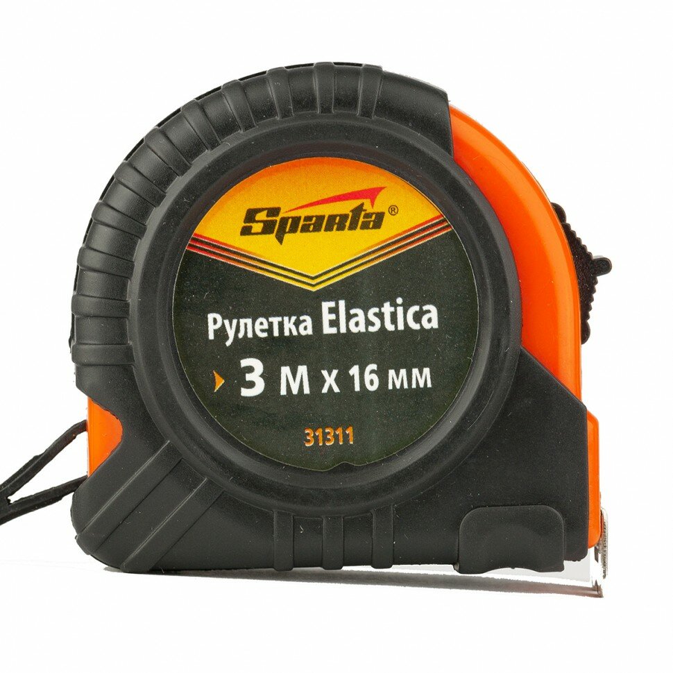 Рулетка Elastica, 3 м х 16 мм, обрезиненный корпус Sparta 31311