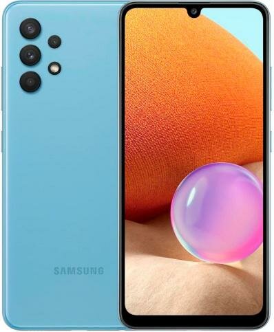 Смартфон Samsung SM-A325F Galaxy A32 128Gb 4Gb синий моноблок 3G 4G 6.4" 1080x2400 Android 11 64Mpix 802.11 b/g/n/ac NFC GPS GSM900/1800 GSM1900