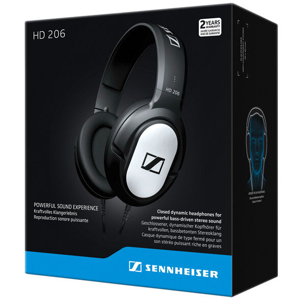 Наушники мониторы Sennheiser HD 206 3м черный/серебристый проводные (оголовье)